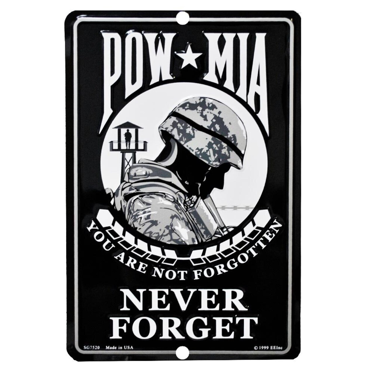 POW MIA You Are Not Forgotten NEVER FORGET Aluminum Parking Wall Sign 8x12&#x22;